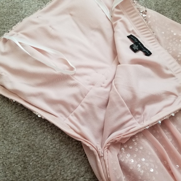 David’s Bridal Sequin mini dress sheer high low size 5 - Picture 3 of 8